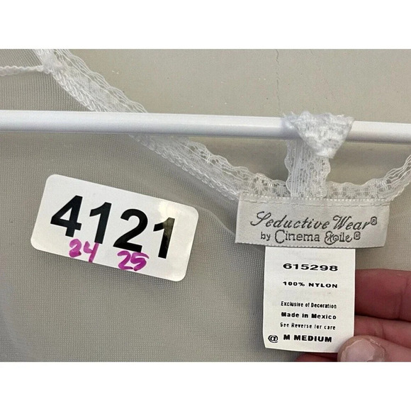 Seductive Wear White Sheer Topper Jacket M Women Lace Coquette Cottagecore Fairy - Picture 3 of 7